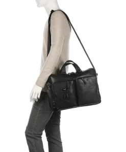 Harper Aktentasche 16″ fein genarbtes Leder schwarz