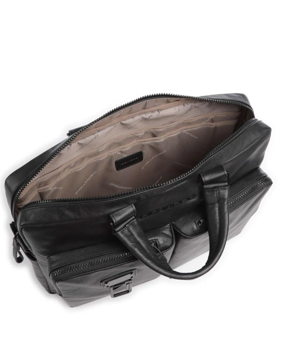 Harper Aktentasche 16″ fein genarbtes Leder schwarz