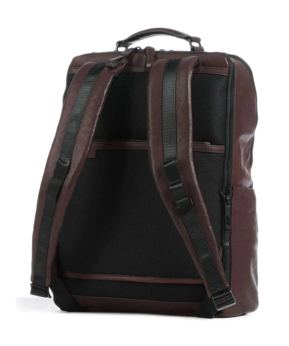 Harper Laptop-Rucksack 15″ fein genarbtes Rindsleder dunkelbraun