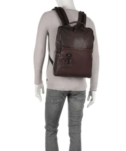 Harper Laptop-Rucksack 15″ fein genarbtes Rindsleder dunkelbraun