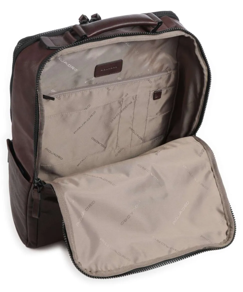Harper Laptop-Rucksack 15″ fein genarbtes Rindsleder dunkelbraun
