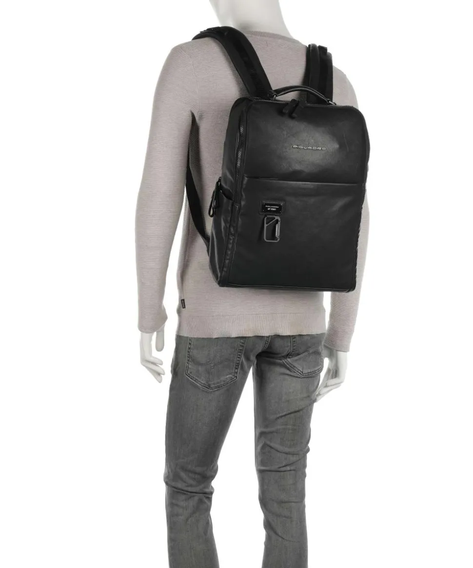Harper Laptop-Rucksack 15″ fein genarbtes Rindsleder schwarz