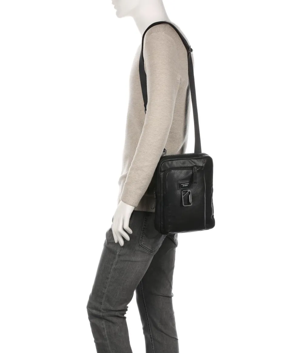 Harper Umhängetasche fein genarbtes Leder schwarz