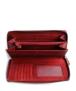 Havana RFID Geldbörse glattes Leder dunkelrot