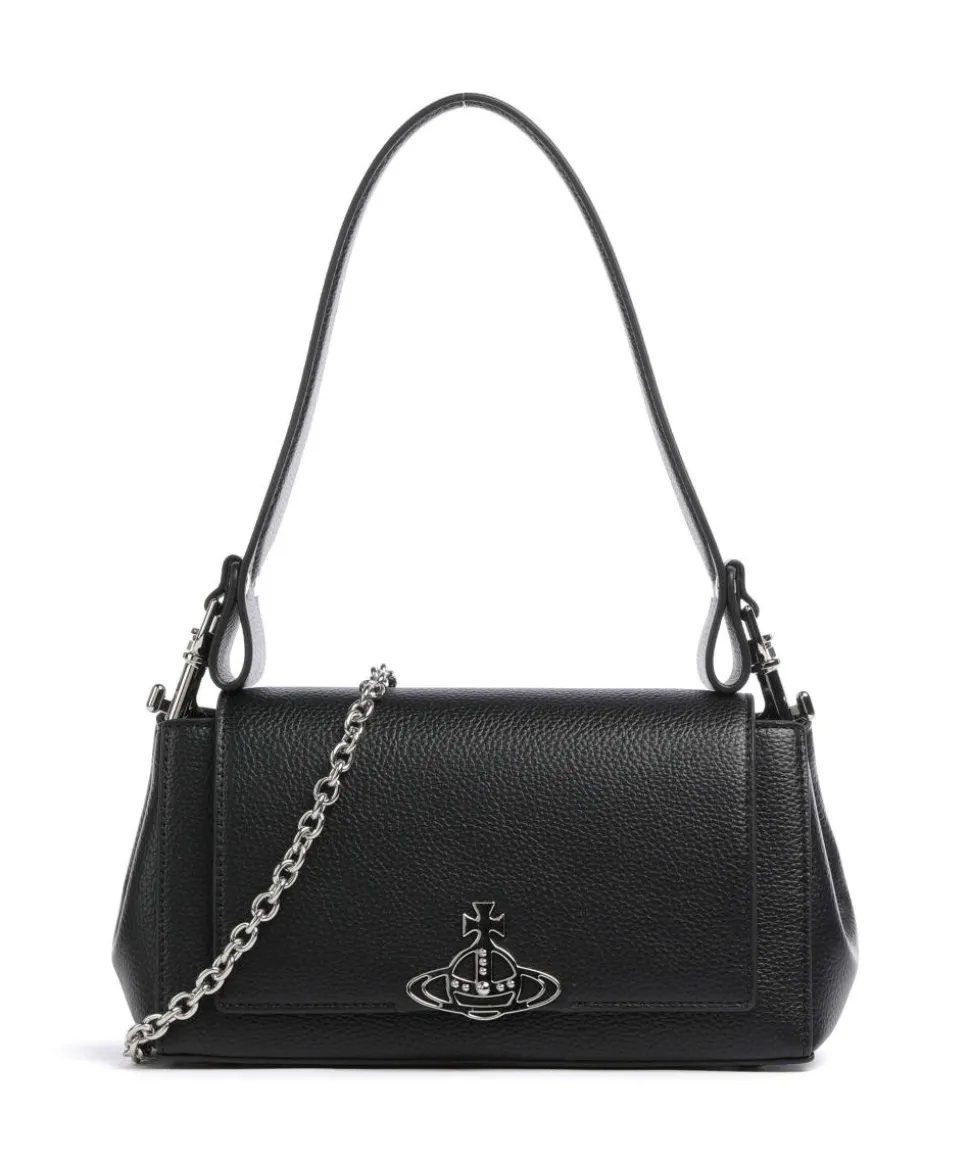 Hazel Re-Vegan Grain Medium Schultertasche Lederimitat schwarz