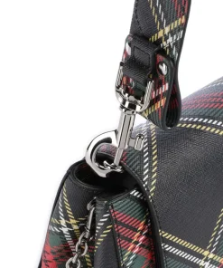 Hazel Saffiano Printed Medium Schultertasche Lederimitat schwarz