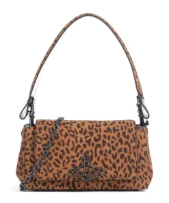 Hazel Suede Printed Medium Schultertasche Schafsleder braun