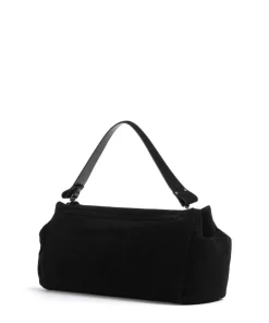 Hazel Suede XL Beuteltasche aufgerautes Kalbsleder schwarz