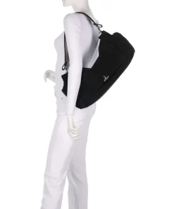 Hazel Suede XL Beuteltasche aufgerautes Kalbsleder schwarz