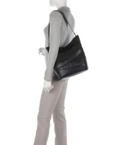 Heavenly Meadow Daydream Beuteltasche fein genarbtes Rindsleder, aufgerautes Rindsleder schwarz