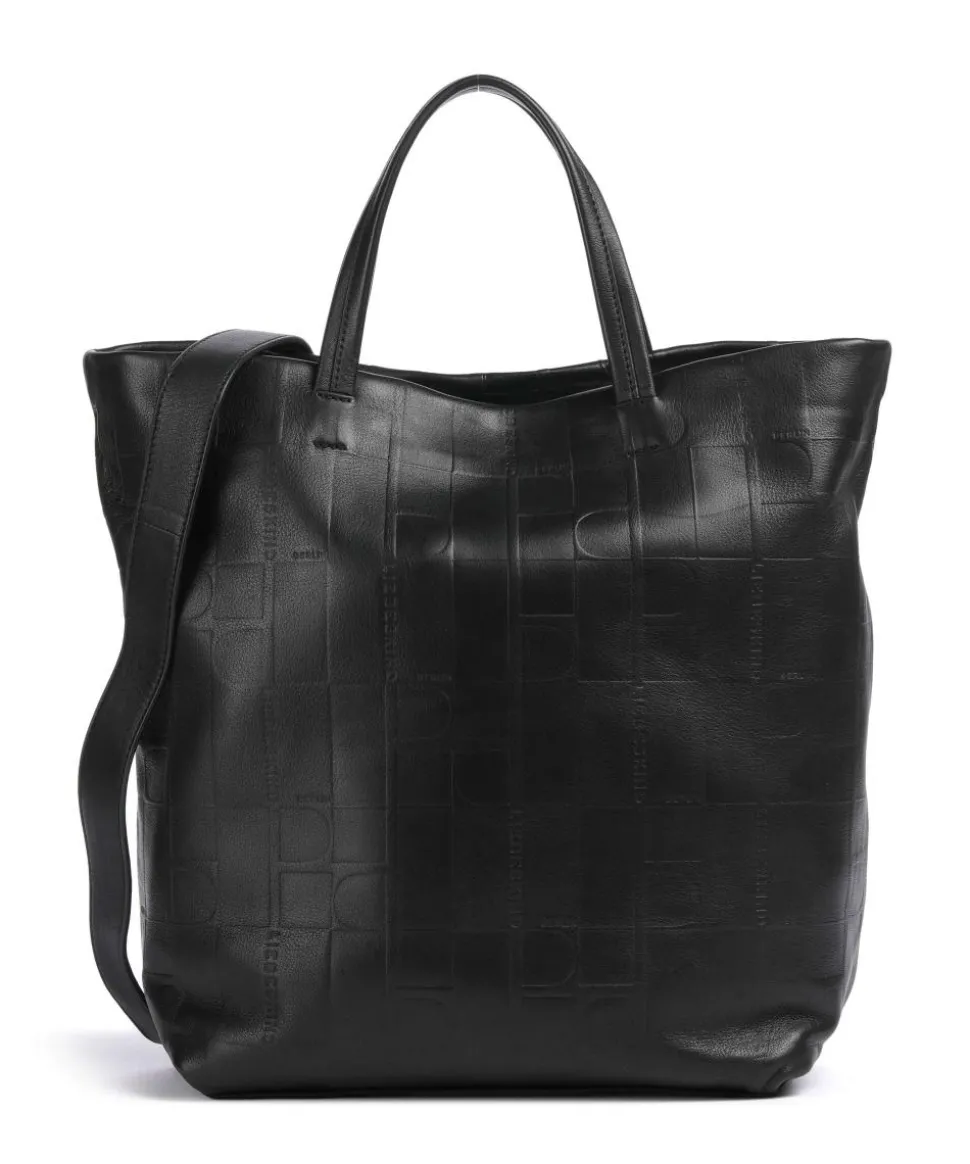 Hera Monogram Sheep Natural L Handtasche geprägtes Rindsleder schwarz