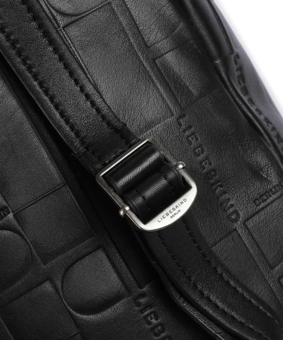 Hera Monogram Sheep Natural M Rucksack geprägtes Rindsleder schwarz