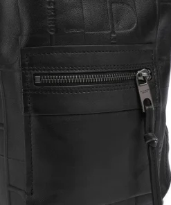 Hera Monogram Sheep Natural M Rucksack geprägtes Rindsleder schwarz