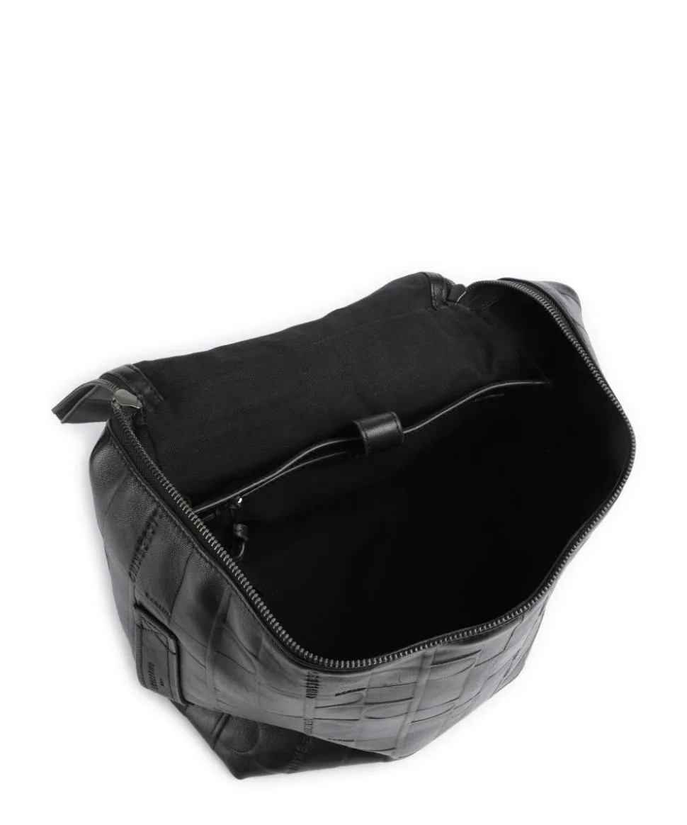 Hera Monogram Sheep Natural M Rucksack geprägtes Rindsleder schwarz