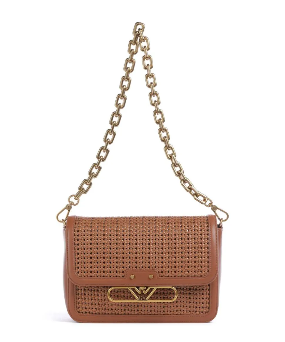 Hera Schultertasche Rindsleder, Lederimitat braun