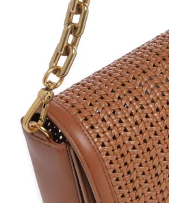 Hera Schultertasche Rindsleder, Lederimitat braun