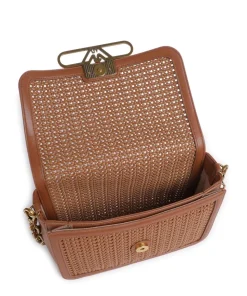 Hera Schultertasche Rindsleder, Lederimitat braun