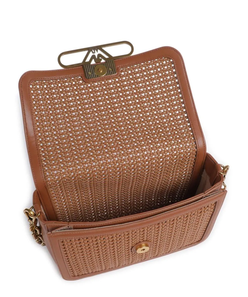 Hera Schultertasche Rindsleder, Lederimitat braun