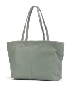 Hera Sheep Natural L Shopper Schafsleder graugrün