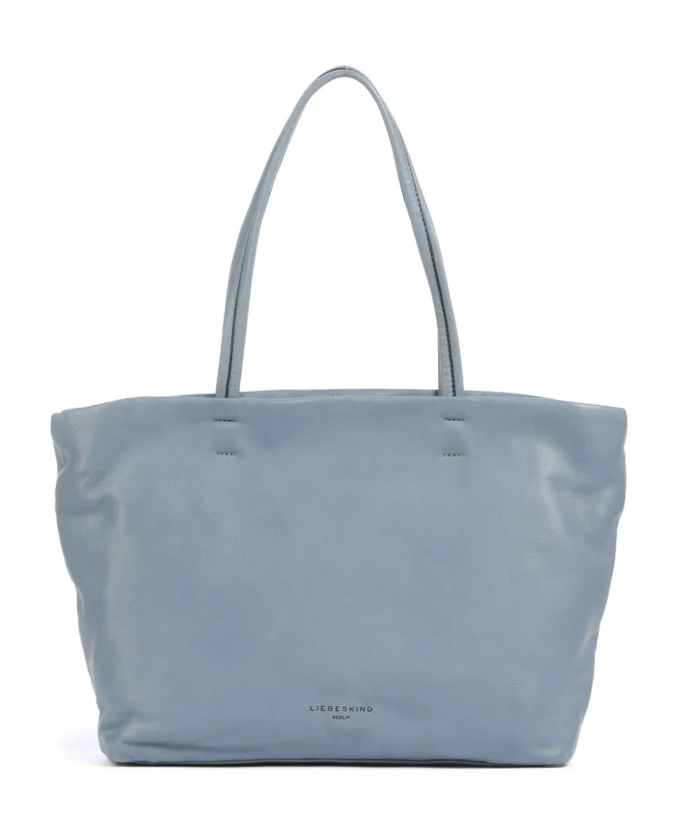 Hera Sheep Natural L Shopper Schafsleder blaugrau