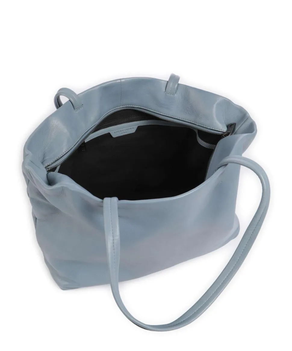 Hera Sheep Natural L Shopper Schafsleder blaugrau