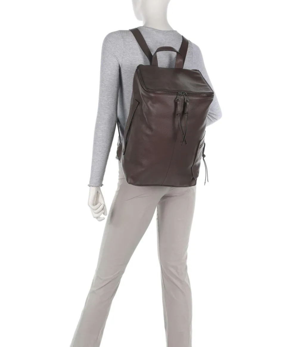 Hera Small Pebble L Rucksack genarbtes Rindsleder dunkelbraun