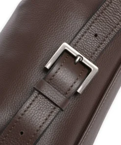 Hera Small Pebble S Gürteltasche genarbtes Leder dunkelbraun