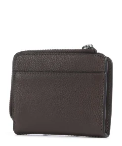 Hera Toni Small Pebble Geldbörse genarbtes Leder dunkelbraun