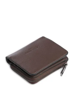 Hera Toni Small Pebble Geldbörse genarbtes Leder dunkelbraun