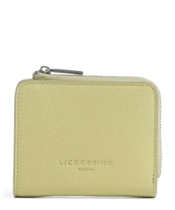 Hera Toni Small Pebble Geldbörse genarbtes Leder gelbgrün