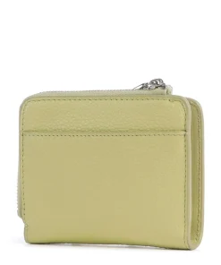 Hera Toni Small Pebble Geldbörse genarbtes Leder gelbgrün