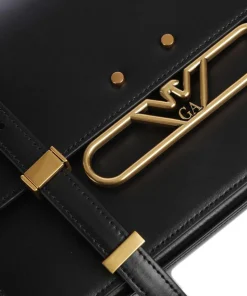 Hera Umhängetasche glattes Rindsleder schwarz