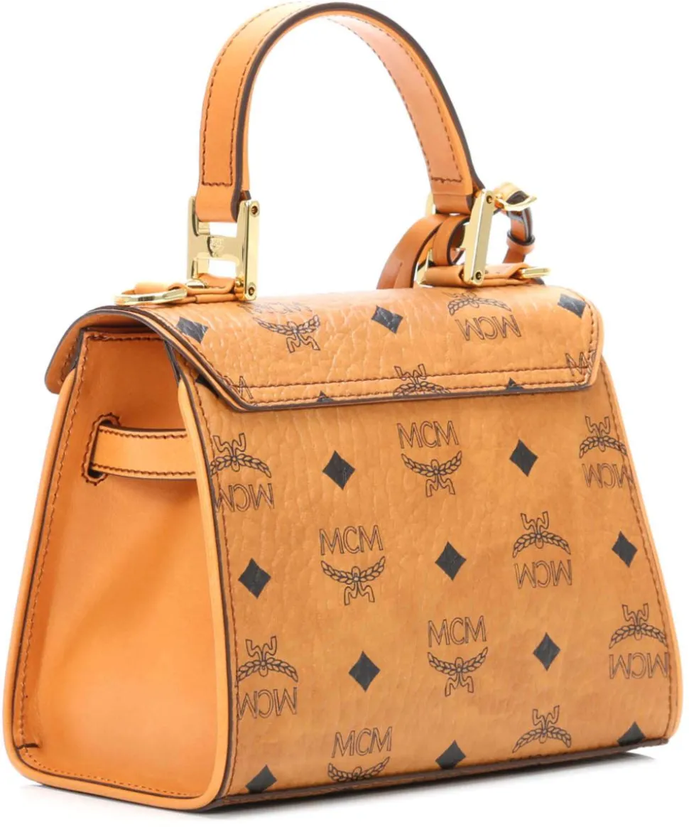 Heritage Line Handtasche Lederimitat cognac