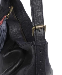 Herzweg 2 Beuteltasche genarbtes Leder navy