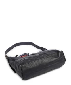 Herzweg 2 Beuteltasche genarbtes Leder navy