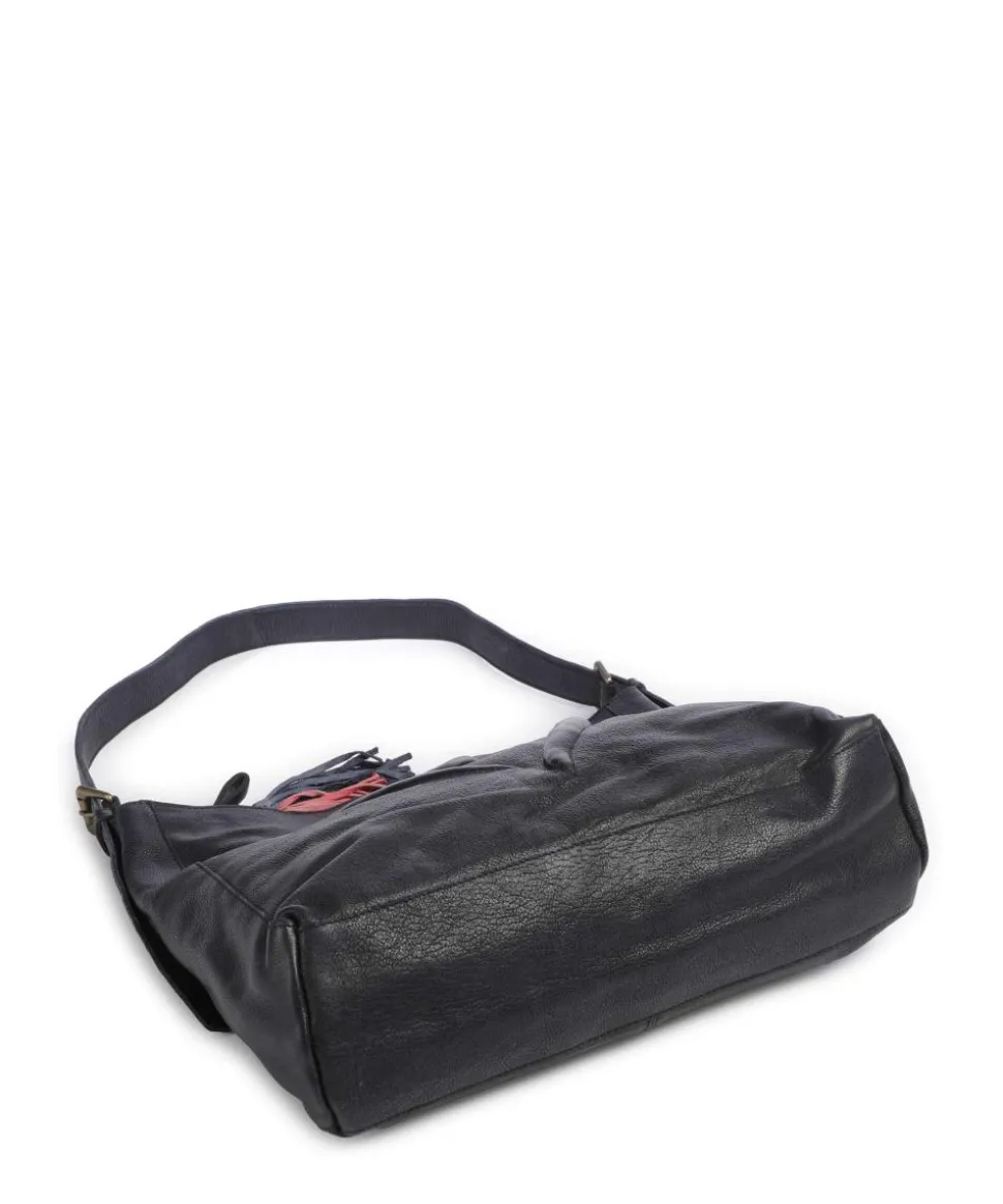 Herzweg 2 Beuteltasche genarbtes Leder navy