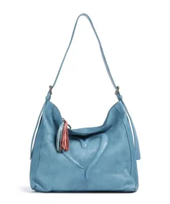 Herzweg 2 Beuteltasche genarbtes Leder blau