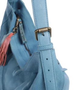 Herzweg 2 Beuteltasche genarbtes Leder blau