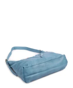 Herzweg 2 Beuteltasche genarbtes Leder blau