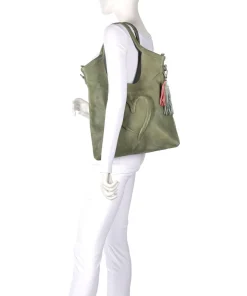 Herzweg 6 Shopper genarbtes Leder grün