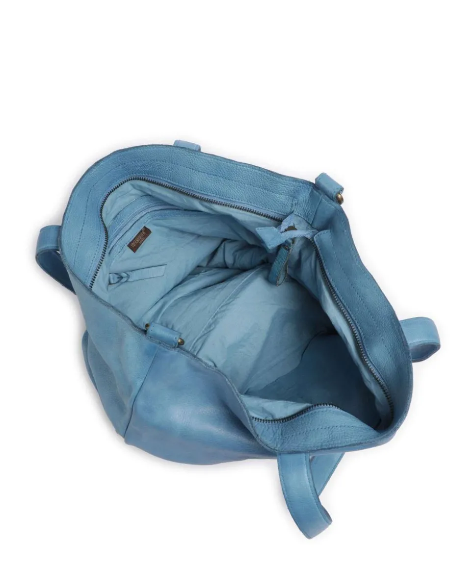 Herzweg 1 Shopper genarbtes Leder hellblau