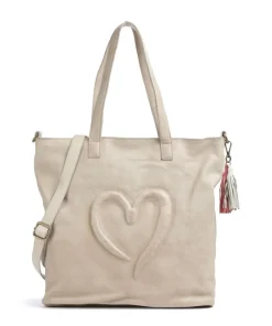 Herzweg 1 Shopper genarbtes Leder beige