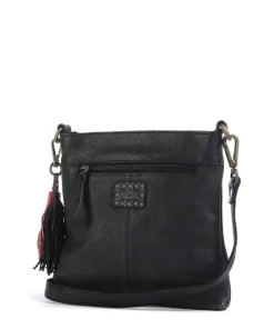 Herzweg 4 Umhängetasche genarbtes Leder schwarz