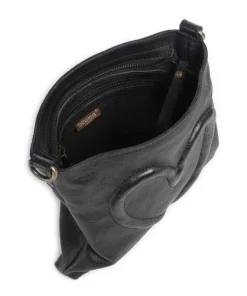 Herzweg 4 Umhängetasche genarbtes Leder schwarz