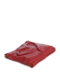 Herzweg 4 Umhängetasche genarbtes Leder rot