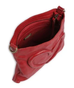 Herzweg 4 Umhängetasche genarbtes Leder rot