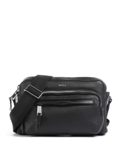 Highway Umhängetasche genarbtes Rindsleder schwarz