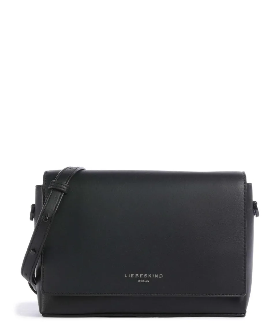 Hilla M Umhängetasche fein genarbtes Leder schwarz