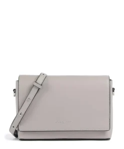 Hilla M Umhängetasche fein genarbtes Leder hellgrau