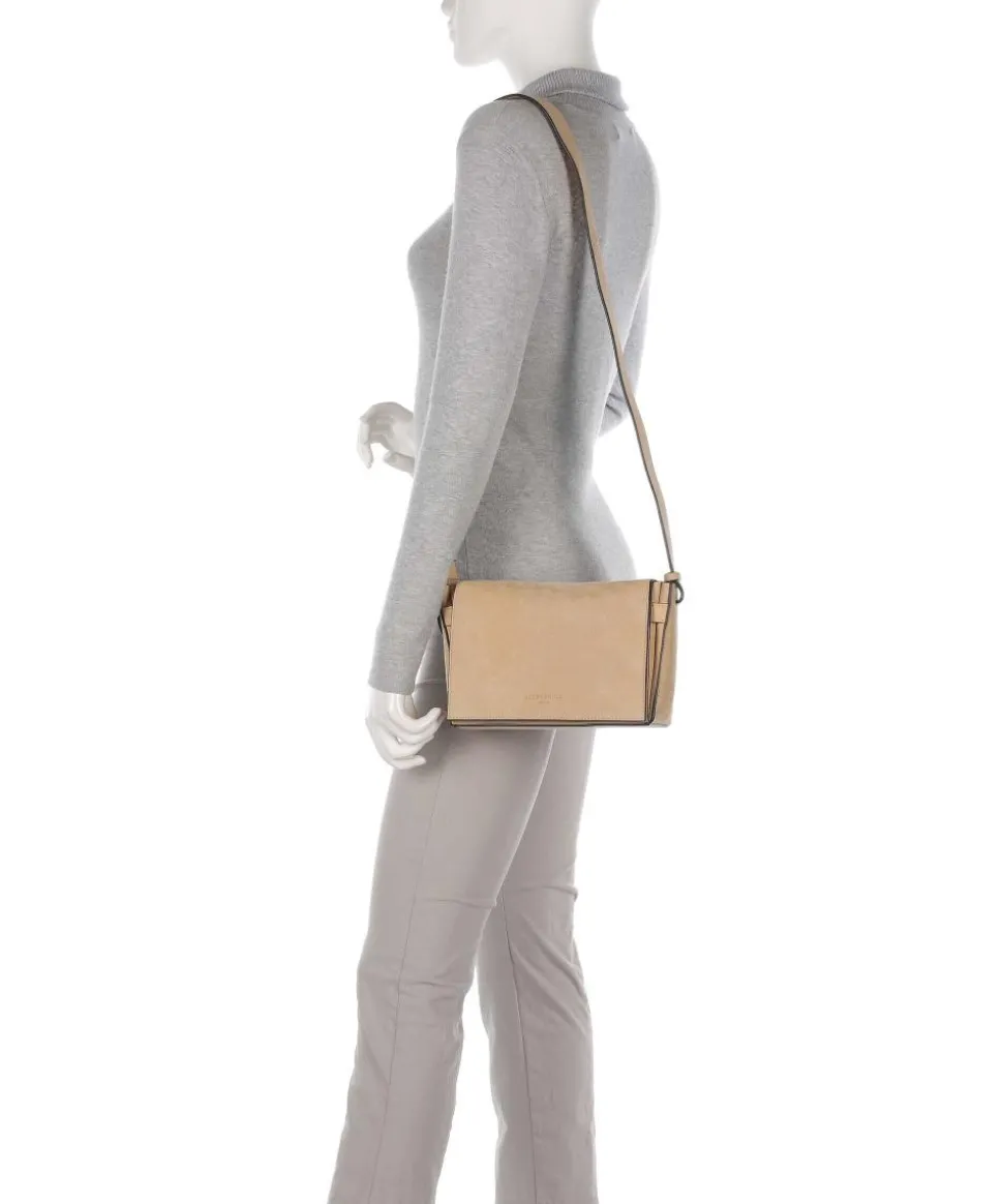 Hilla Nubuk S Umhängetasche aufgerautes Rindsleder beige